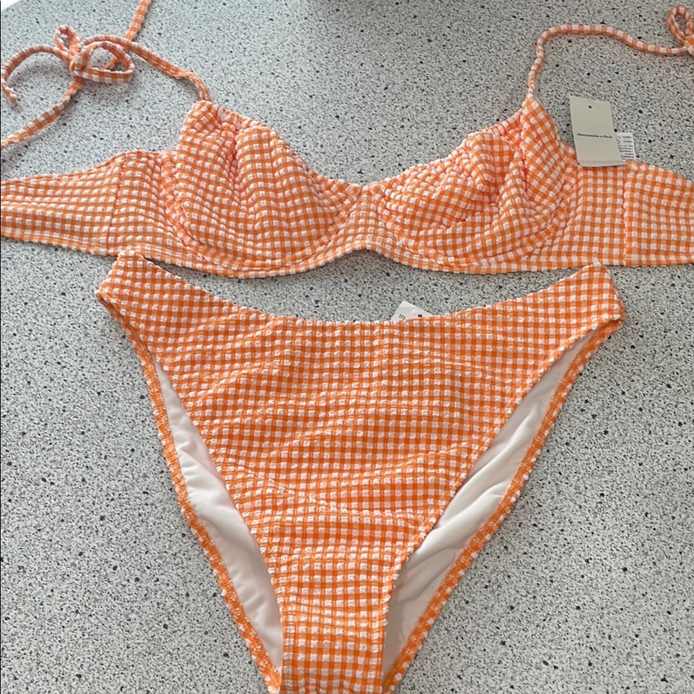 Abercrombie & Fitch Orange Gingham Bikini